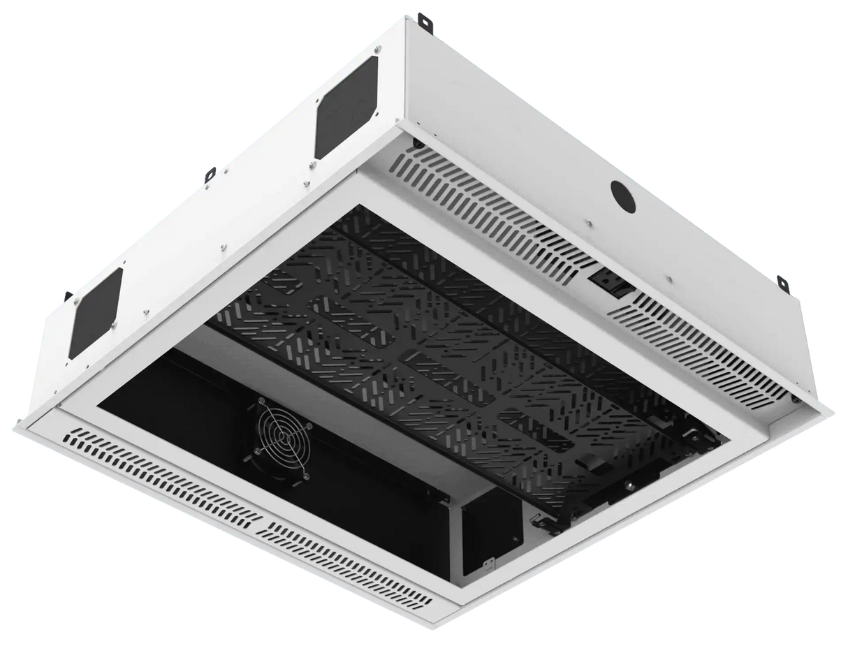 Atlas Sound CR222-NR 2' x 2' Ceiling-Mount Rack with 2RU, Standard-Width, AmbiTILT™ Shelf and Integrated AC Power Pack - Without Projector Pole Adapter Racks AtlasIED