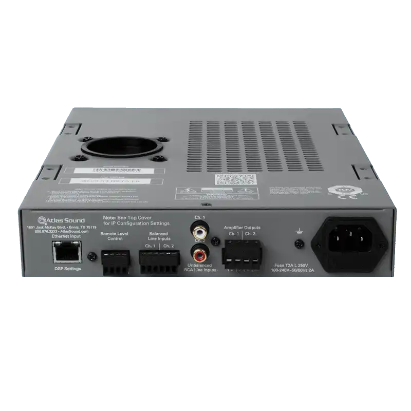 Atlas Sound DPA-102PM 2-Channel x 100-Watt 4Ω Networkable Pole Mount Power Amplifier Audio Amplifiers AtlasIED