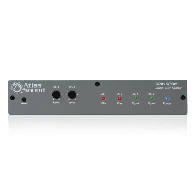 Atlas Sound DPA-102PM 2-Channel x 100-Watt 4Ω Networkable Pole Mount Power Amplifier Audio Amplifiers AtlasIED