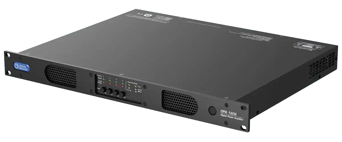 Atlas Sound DPA1202 1200-Watt Networkable Multi-Channel Power Amplifier with Optional Dante™ Network Audio Audio Amplifiers AtlasIED