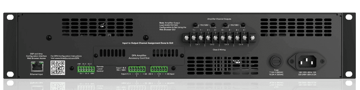 Atlas Sound DPA2402 2400-Watt Networkable Multi-Channel Power Amplifier with Optional Dante™ Network Audio Audio Amplifiers AtlasIED