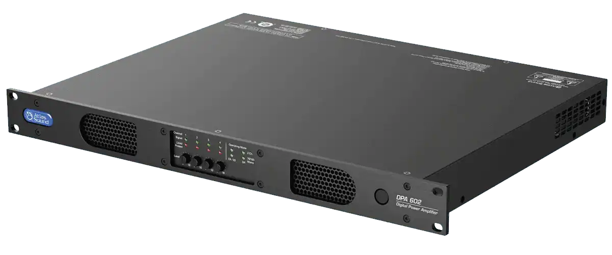 Atlas Sound DPA602 600-Watt Networkable Multi-Channel Power Amplifier with Optional Dante™ Network Audio Audio Amplifiers AtlasIED
