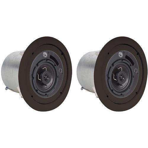 Atlas Sound FAP42T-B 4" Coaxial In-Ceiling Speaker with 16-Watt 70/100V Transformer and Ported Enclosure (Pair, Black) Speakers AtlasIED