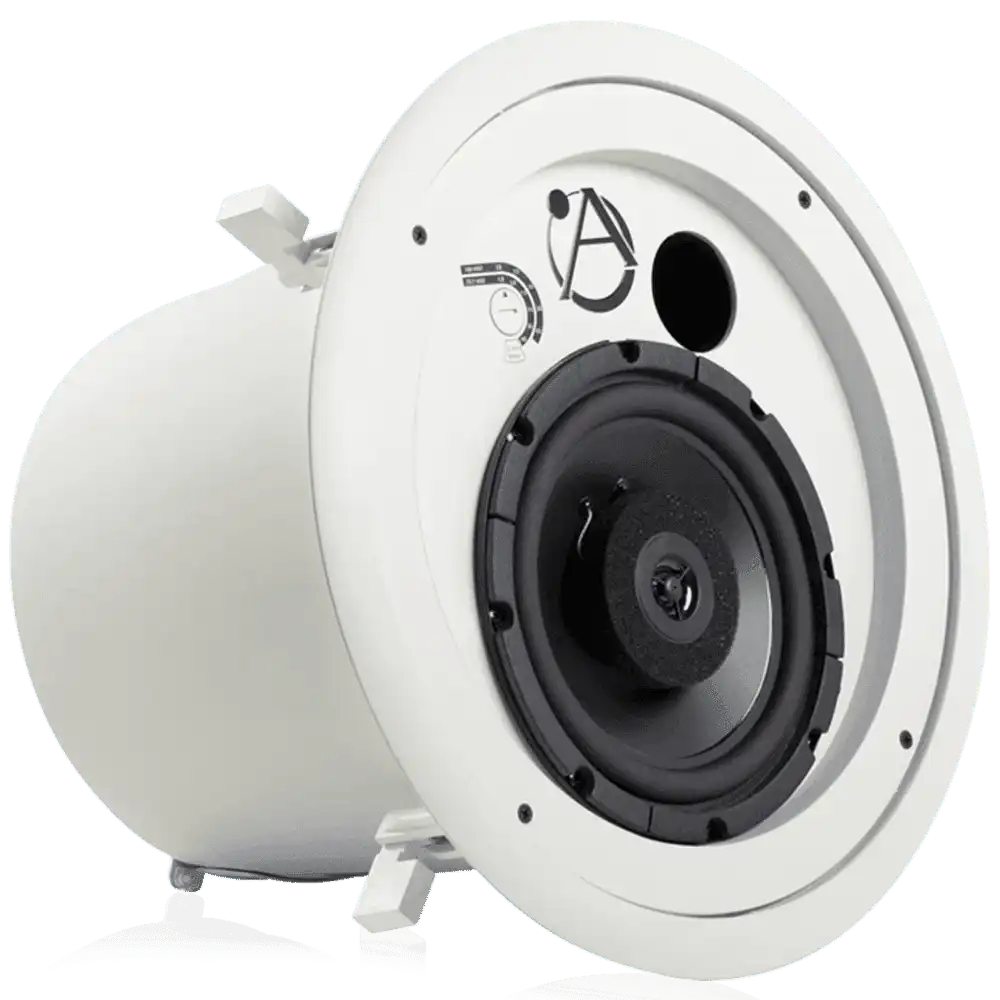 Atlas Sound FAP82T 8" Coaxial In-Ceiling Speaker with 60-Watt 70/100V Transformer and Ported Enclosure (Pair, White) Speakers AtlasIED