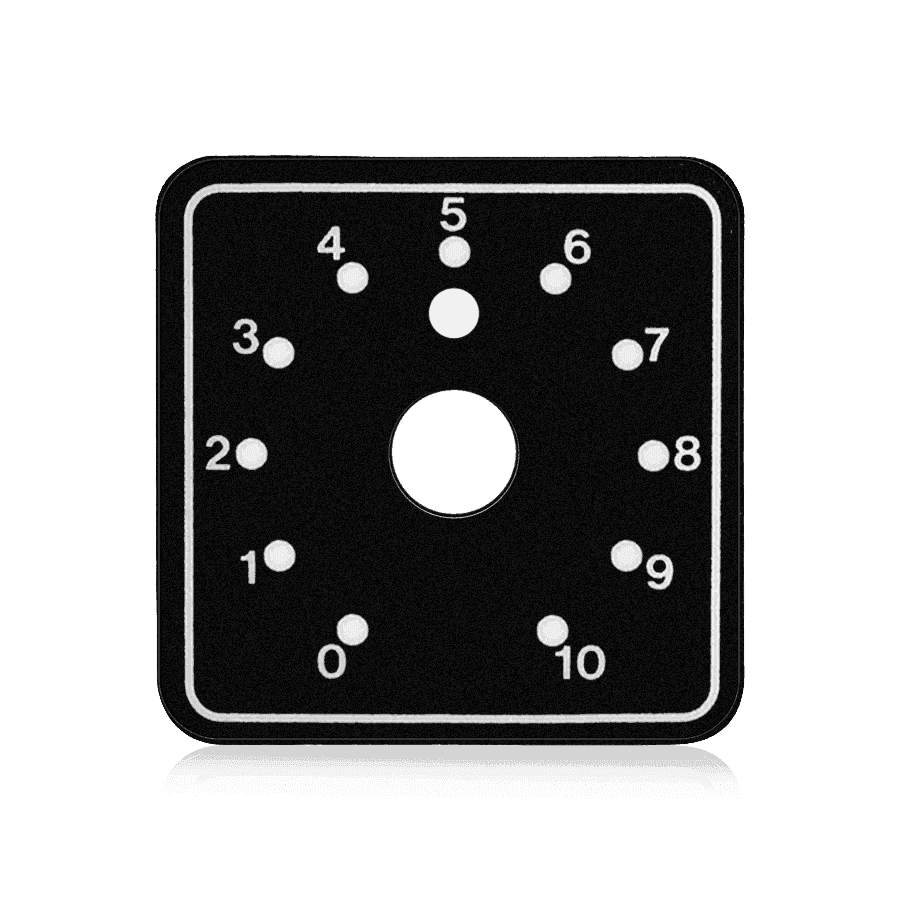 Atlas Sound HX23 2 inch x 2 inch Polycarbonate Dial Scale. 3/8 inch Center Hole Intercoms AtlasIED