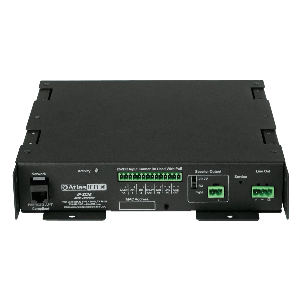 Atlas Sound IP-ZCM PoE+ IP Addressable IP-to-Analog Gateway with Integrated Amplifier Audio Amplifiers AtlasIED