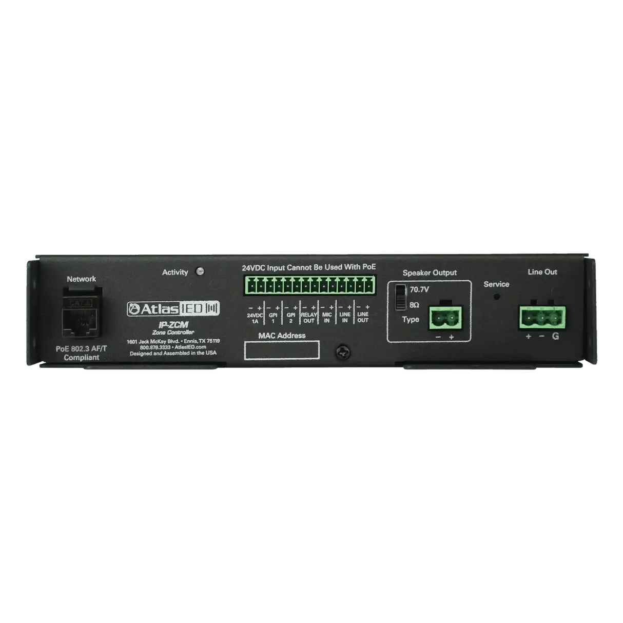 Atlas Sound IP-ZCM PoE+ IP Addressable IP-to-Analog Gateway with Integrated Amplifier Audio Amplifiers AtlasIED