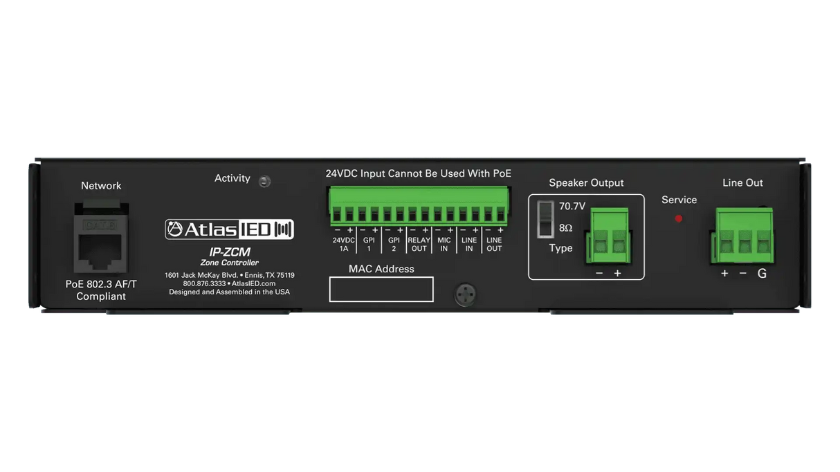 Atlas Sound IP-ZCM2RMK Dual PoE+ IP Addressable IP-to-Analog Gateways with Integrated Amplifier and Rack Mount Kit Audio Amplifiers AtlasIED