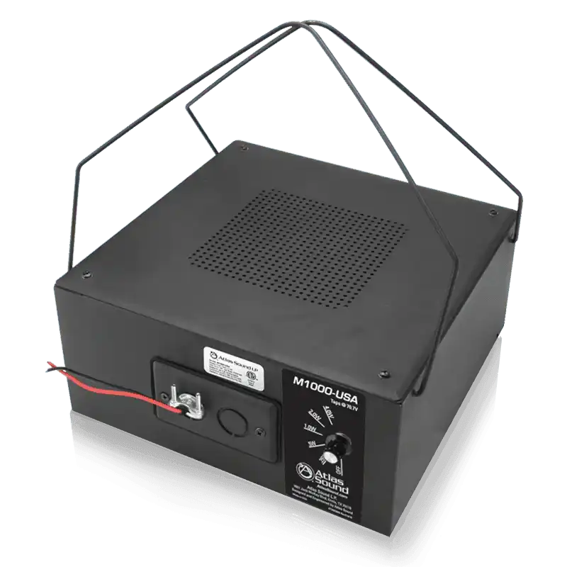 Atlas Sound M1000-USA 8" Dual Cone Sound Masking Speaker with 4-Watt 70V Transformer, Black Enclosure, and BAA Compliance Sound Masking AtlasIED