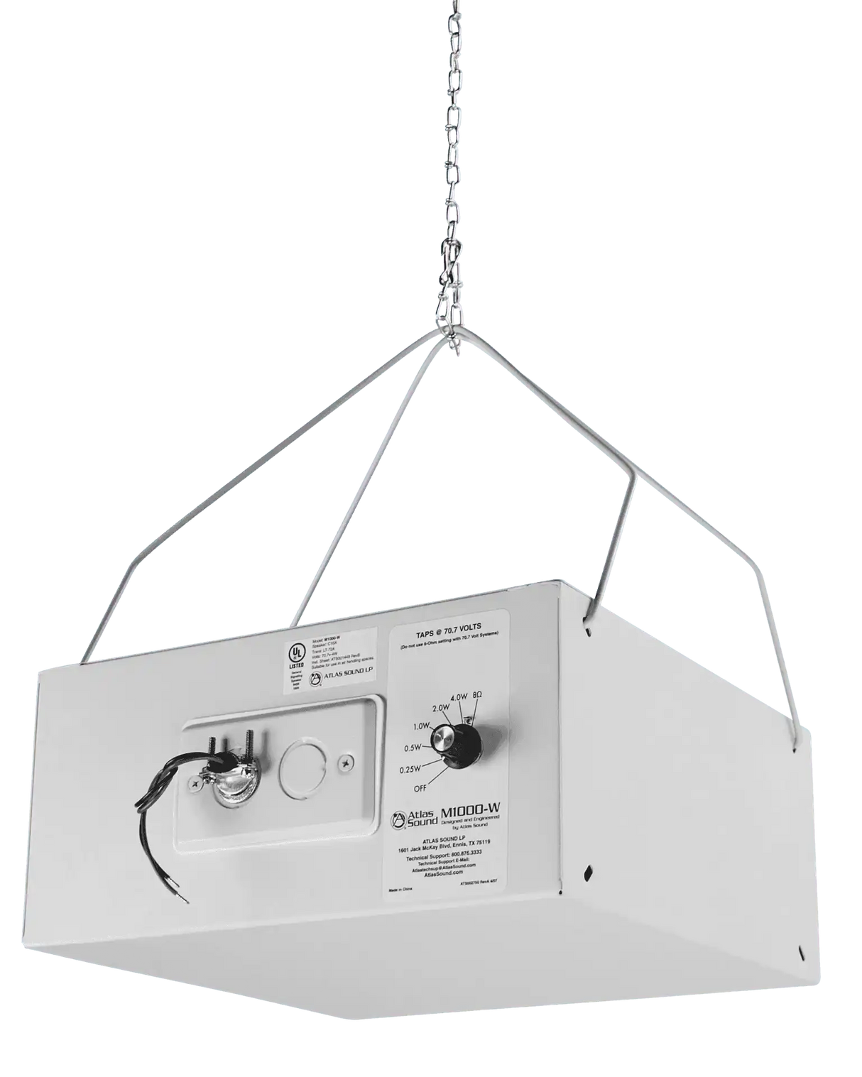 Atlas Sound M1000-W 8" Dual Cone Sound Masking Speaker with 4-Watt 70V Transformer and Enclosure (White) Sound Masking AtlasIED