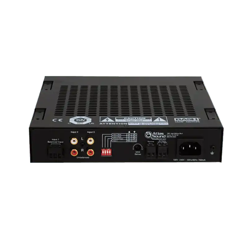 Atlas Sound MA40G 3-Input, 40-Watt Mixer Amplifier with Global Power Supply Audio Amplifiers AtlasIED