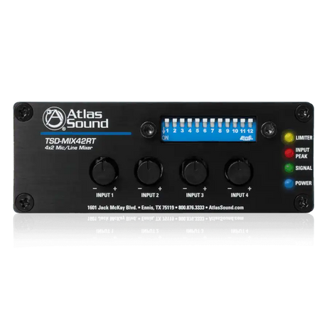 Atlas Sound MIX42RT 4x2 Mic/Line Mixer with Priority Sense and Remote Control Audio Mixers AtlasIED
