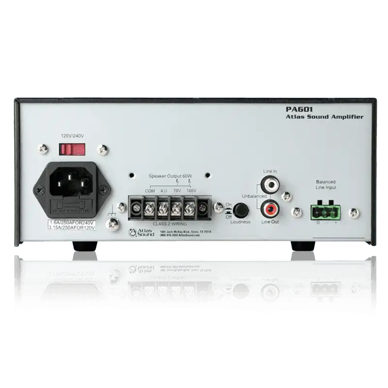 Atlas Sound PA601 Single Channel, 60-Watt Power Amplifier Audio Amplifiers AtlasIED