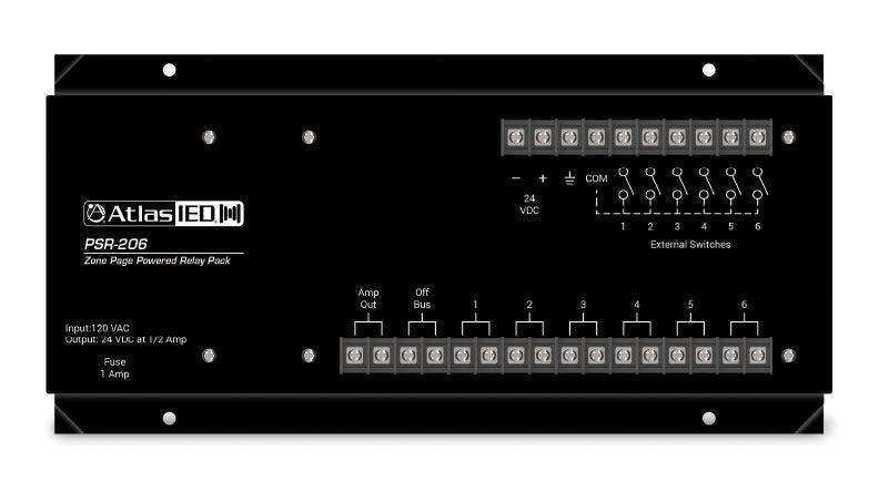 Atlas Sound PSR-206 Zone Page Powered Relay Pack 6 Relays Intercoms AtlasIED