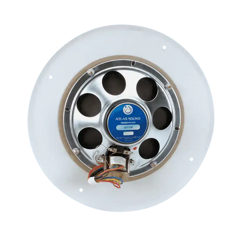 Atlas Sound SD72W 8" Dual Cone Loudspeaker with Transformer and Model 62-8 Baffle System (White) Speakers AtlasIED