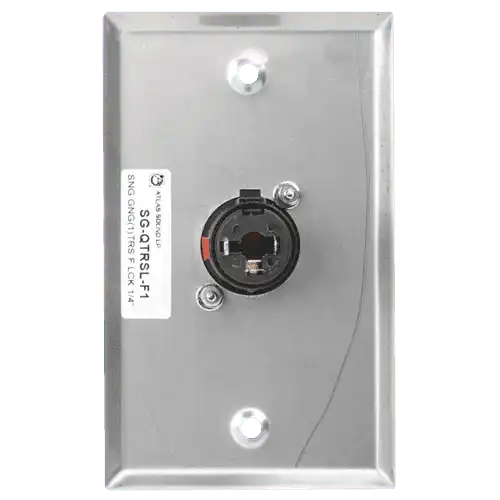 Atlas Sound SG-QTRSL-F1 Single Gang Stainless Steel Plate with (1) Female Locking TRS Connector Intercoms AtlasIED