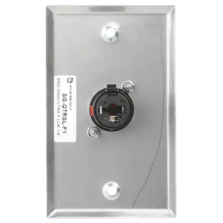 Atlas Sound SG-QTRSL-F1 Single Gang Stainless Steel Plate with (1) Female Locking TRS Connector Intercoms AtlasIED
