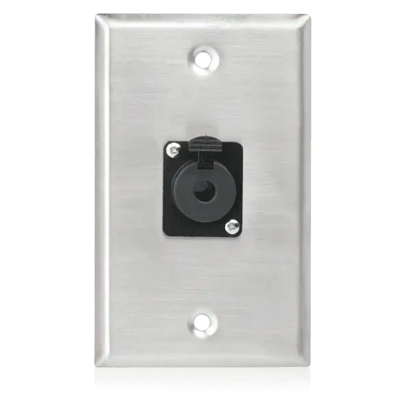 Atlas Sound SG-QTRSL-F1 Single Gang Stainless Steel Plate with (1) Female Locking TRS Connector Intercoms AtlasIED