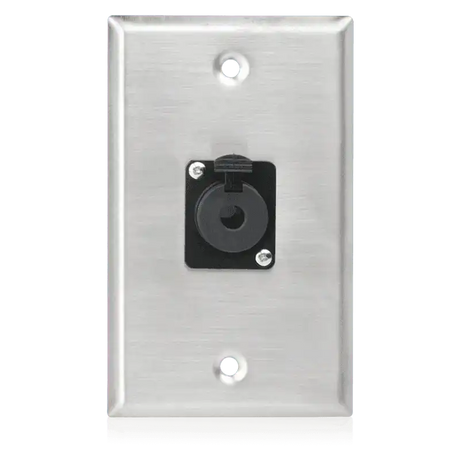 Atlas Sound SG-QTRSL-F1 Single Gang Stainless Steel Plate with (1) Female Locking TRS Connector Intercoms AtlasIED