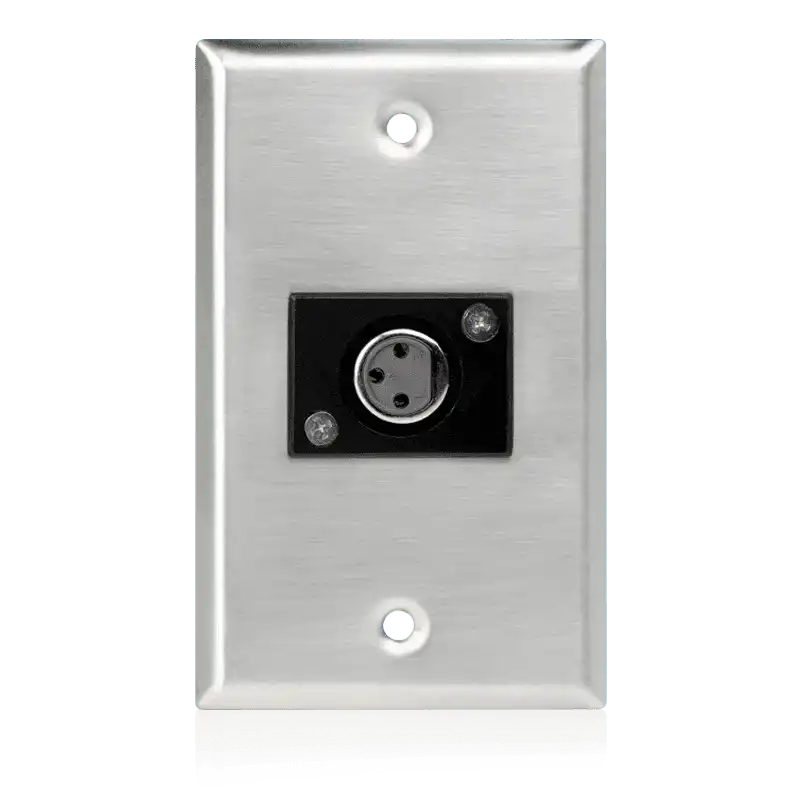 Atlas Sound SG-XLR-F1 Single Gang Stainless Steel Plate with (1) Female 3 Pin XLR Intercoms AtlasIED
