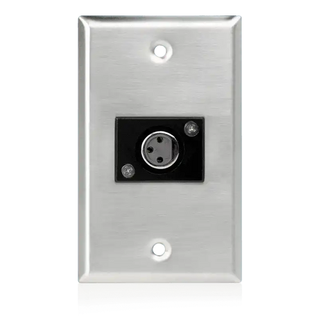 Atlas Sound SG-XLR-F1 Single Gang Stainless Steel Plate with (1) Female 3 Pin XLR Intercoms AtlasIED