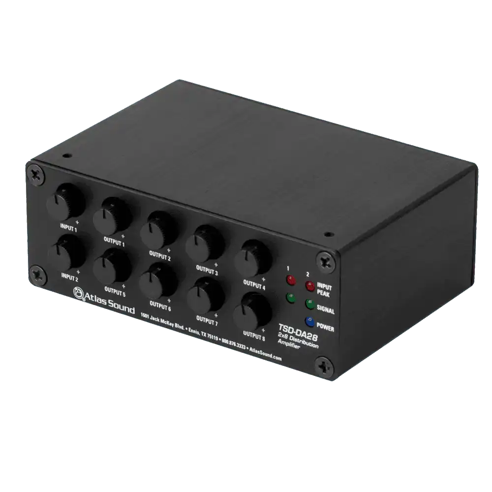 Atlas Sound TSD-DA28 2 x 8 Distribution Amplifier Audio Amplifiers AtlasIED