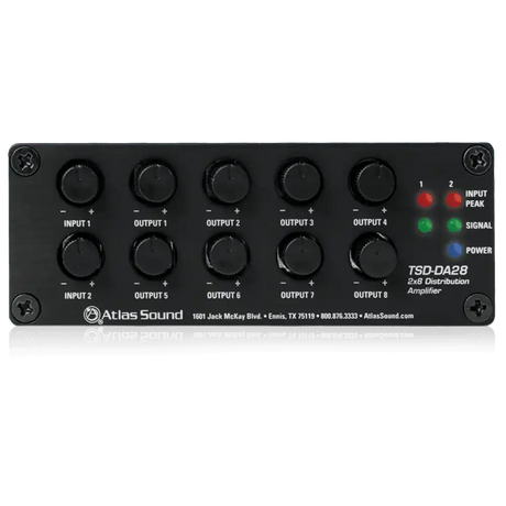 Atlas Sound TSD-DA28 2 x 8 Distribution Amplifier Audio Amplifiers AtlasIED