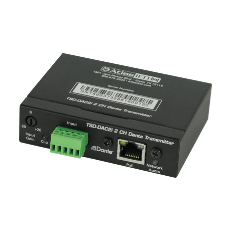 Atlas Sound TSD-DAC2I 2-Channel Balance Line Input to Dante® Interface Intercoms AtlasIED
