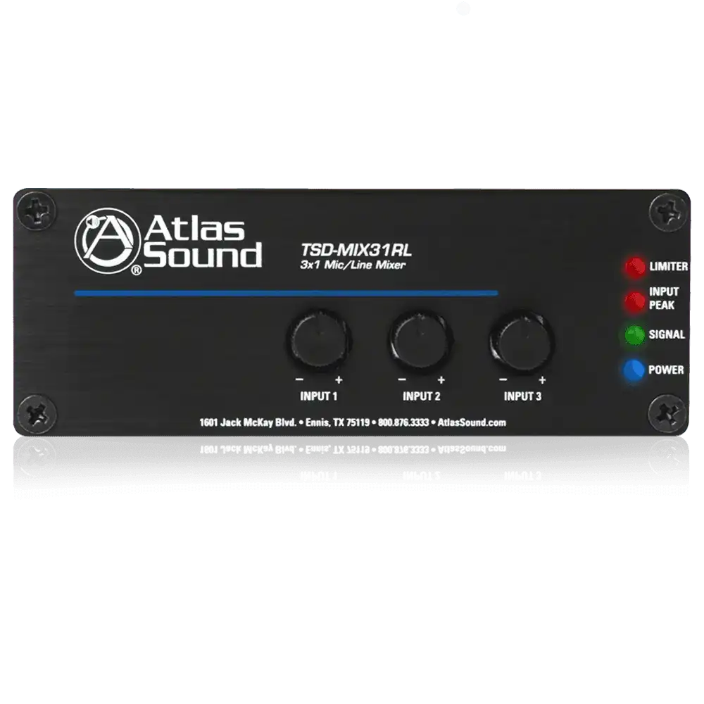 Atlas Sound TSD-MIX31RL 3 x 1 Mic/Line Mixer Audio Mixers AtlasIED