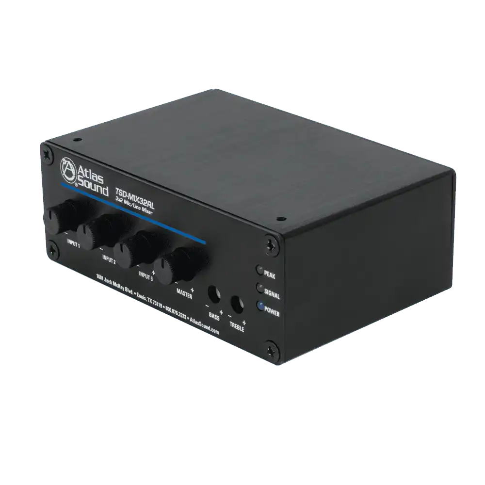 Atlas Sound TSD-MIX32RL 3x2 Stereo Line Mixer with Remote Level Audio Mixers AtlasIED