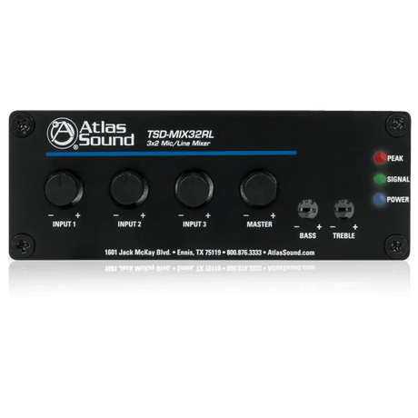Atlas Sound TSD-MIX32RL 3x2 Stereo Line Mixer with Remote Level Audio Mixers AtlasIED