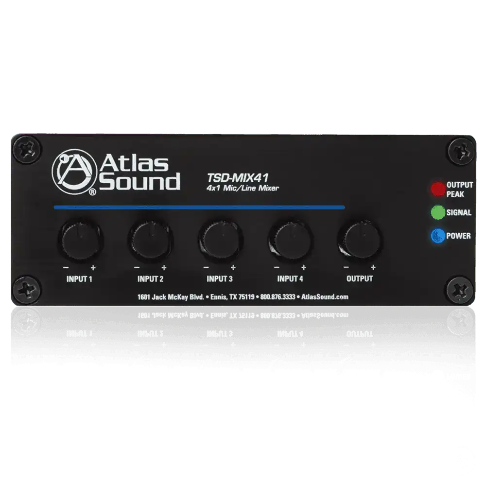 Atlas Sound TSD-MIX41 4 x 1 Mic/Line Mixer Audio Mixers AtlasIED