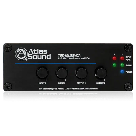 Atlas Sound TSD-ML22VCA 2 x 2 Mic/Line Preamp and VCA Microphone Accessories AtlasIED