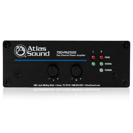 Atlas Sound TSD-PA252G 25W x 2 @ 4 OHMS Two Channel Power Amplifier Audio Amplifiers AtlasIED