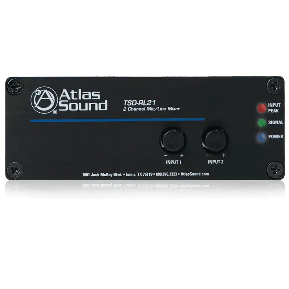 Atlas Sound TSD-RL21 Two Channel Mixer Audio Mixers AtlasIED