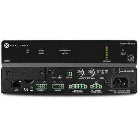 Atlona 2 Channel 4 Ohm/8 Ohm/70V/100V 60W per channel Amplifier - AT-GAIN-120 Audio Amplifiers Atlona