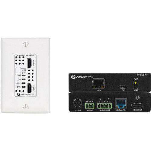 Atlona 2x1 HDMI HDBaseT Wall Transmitter with 4K receiver Kit - AT-HDVS-210H-TX-WP-KIT Video Transmitters Atlona