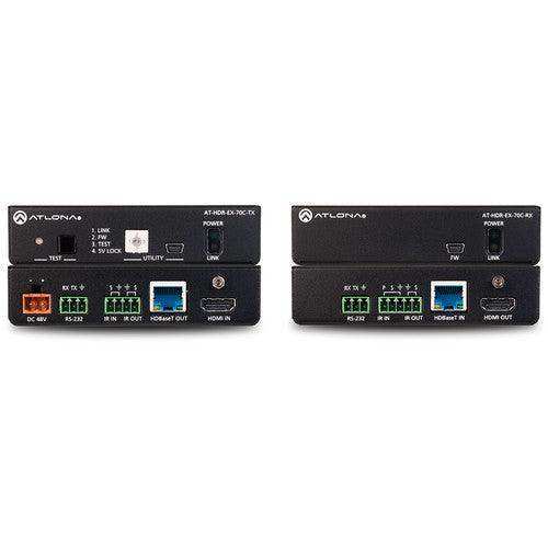 Atlona 4K HDR Transmitter and Receiver Set with IR, RS-232, and PoE - AT-HDR-EX-70C-KIT Video Transmitters Atlona