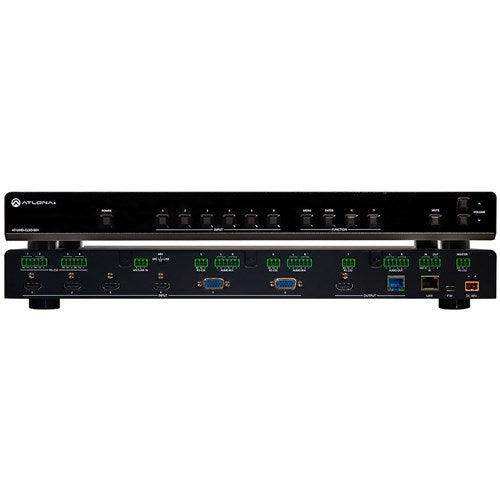 Atlona 4K/UHD 6 Input Multi-Format Switcher with Mirrored HDMI and HDBaseT Out - AT-UHD-CLSO-601 Video Transmitters Atlona