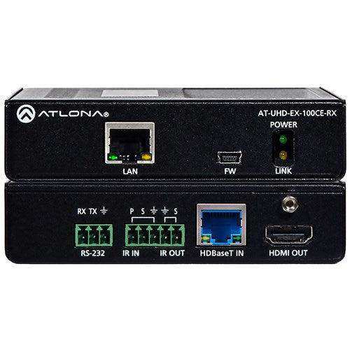 Atlona 4K/UHD HDMI over HDBaseT Receiver - Ethernet, Control, & PoE - AT-UHD-EX-100CE-RX Video Transmitters Atlona