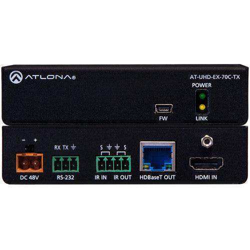 Atlona 4K/UHD HDMI Over HDBaseT Transmitter with Control and PoE - AT-UHD-EX-70C-TX Video Transmitters Atlona