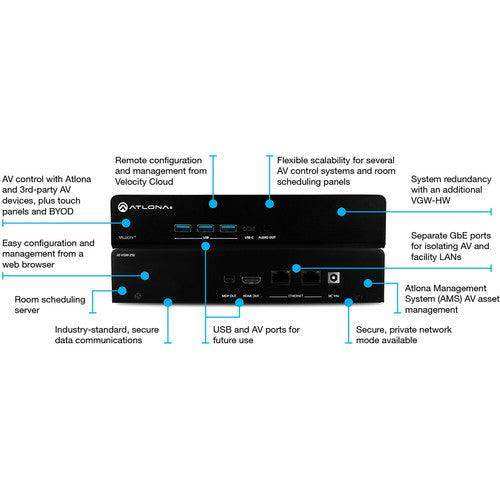 Atlona AT-VGW-HW-10 Velocity Atlona Velocity Hardware Gateway for AV Control, Management & Room Scheduling (10 Rooms) Video Transmitters Atlona