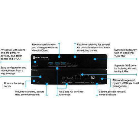 Atlona AT-VGW-HW-10 Velocity Atlona Velocity Hardware Gateway for AV Control, Management & Room Scheduling (10 Rooms) Video Transmitters Atlona