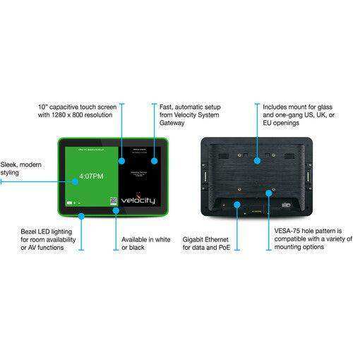 Atlona AT-VTP-1000VL-BL Velocity 10" Touch Panel (Black) Video Transmitters Atlona