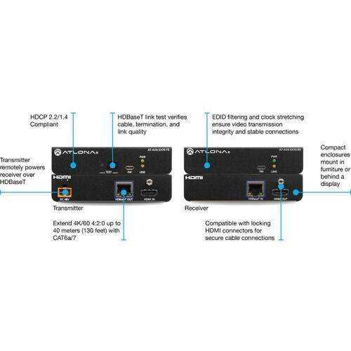 Atlona Avance 4K HDMI Transmitter and Receiver Kit with Remote Power - AT-AVA-EX70-KIT Video Atlona