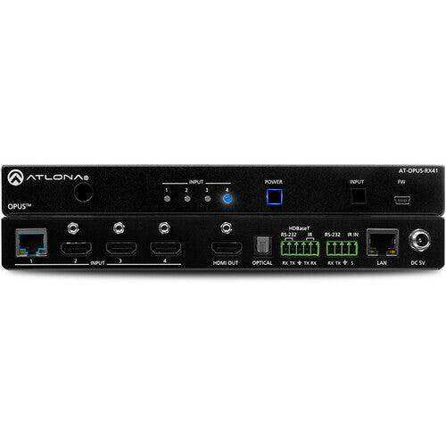 Atlona Four-Input 4K HDR Switcher with HDMI and HDBaseT Inputs - AT-OPUS-RX41 Video Transmitters Atlona