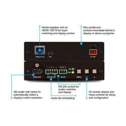 Atlona HDBaseT TX/RX with Three-Input Switcher and HD Scaler Kit - AT-HDVS-150-KIT Video Transmitters Atlona