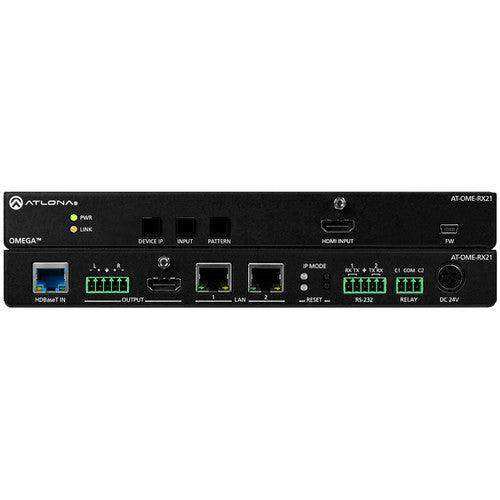 Atlona Omega 2x1 4K HDMI over HDBaseT Switcher/Receiver with Scaler - AT-OME-RX21 Video Transmitters Atlona