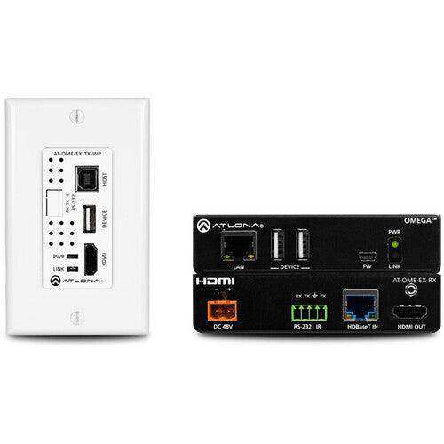 Atlona Omega 4K/UHD HDMI Over HDBaseT TX Wallplate/RX - AT-OME-EX-WP-KIT-LT Video Transmitters Atlona