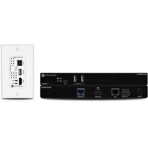 Atlona Omega 4K/UHD HDMI Over HDBaseT TX Wallplate/RX with USB, Control & PoE - AT-OME-EX-WP-KIT Video Transmitters Atlona